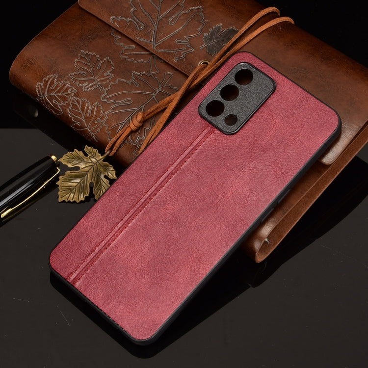 For OPPO A74 4G / F19 Shockproof Sewing Cow Pattern Skin PC + PU + TPU Case