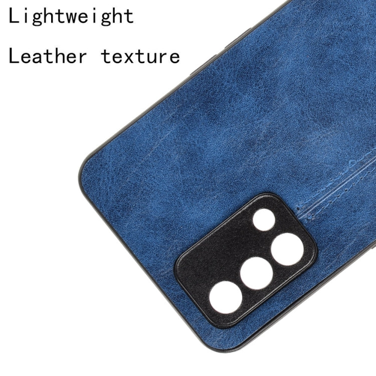 For OPPO A74 4G / F19 Shockproof Sewing Cow Pattern Skin PC + PU + TPU Case