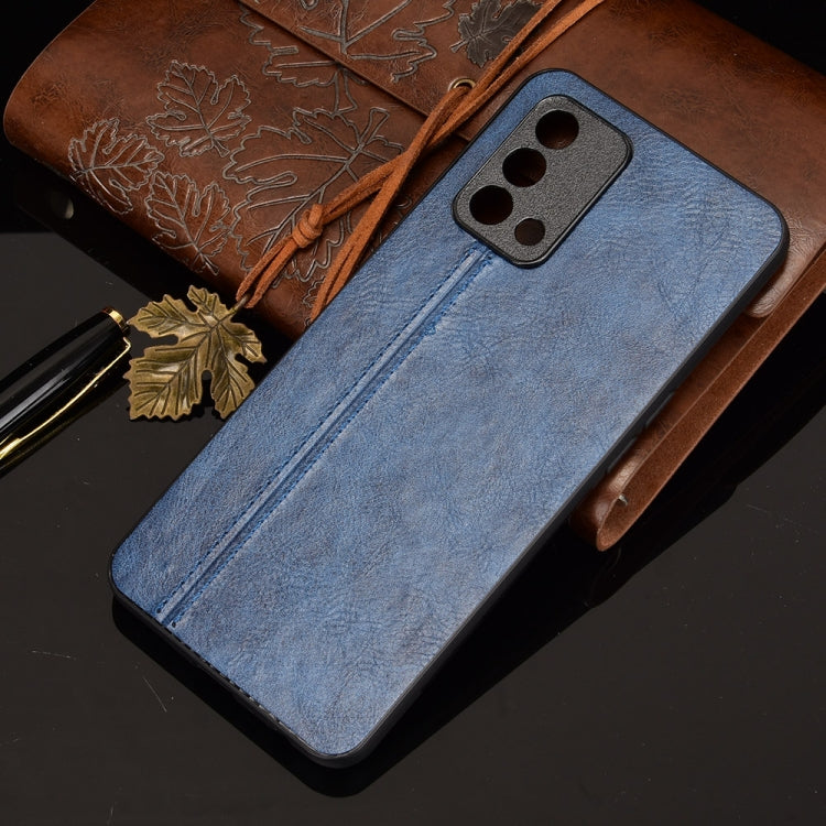 For OPPO A74 4G / F19 Shockproof Sewing Cow Pattern Skin PC + PU + TPU Case