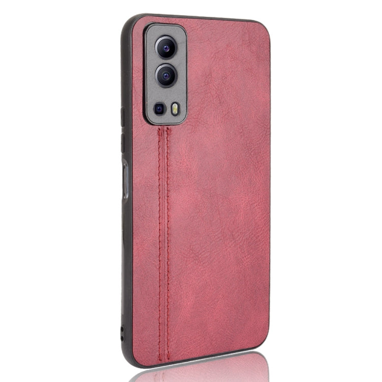 For vivo Y72 5G / iQOO Z3 5G Shockproof Sewing Cow Pattern Skin PC + PU + TPU Case