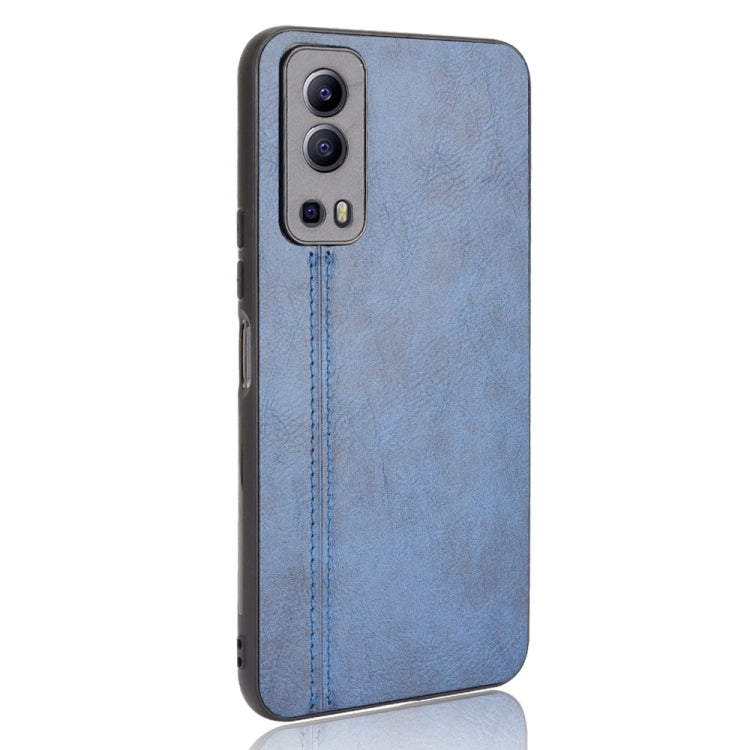 For vivo Y72 5G / iQOO Z3 5G Shockproof Sewing Cow Pattern Skin PC + PU + TPU Case