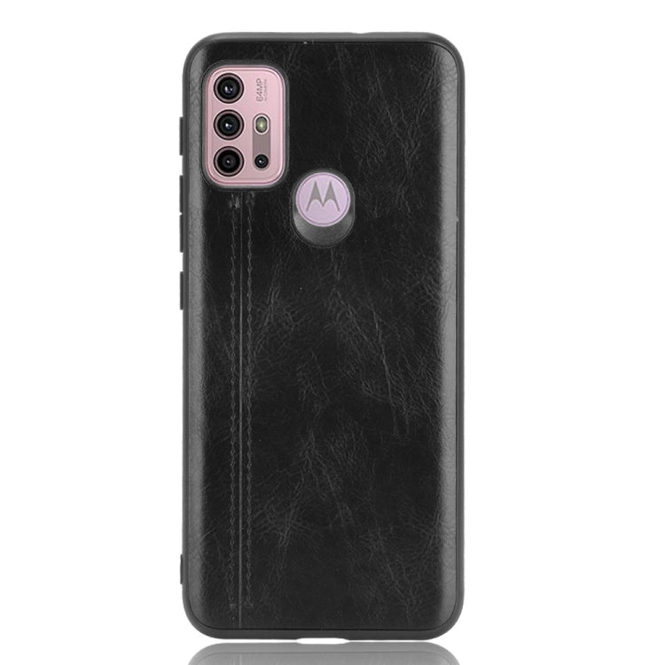 For Motorola Moto G30 / G10 Shockproof Sewing Cow Pattern Skin PC + PU + TPU Case