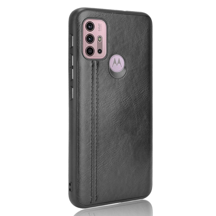 For Motorola Moto G30 / G10 Shockproof Sewing Cow Pattern Skin PC + PU + TPU Case