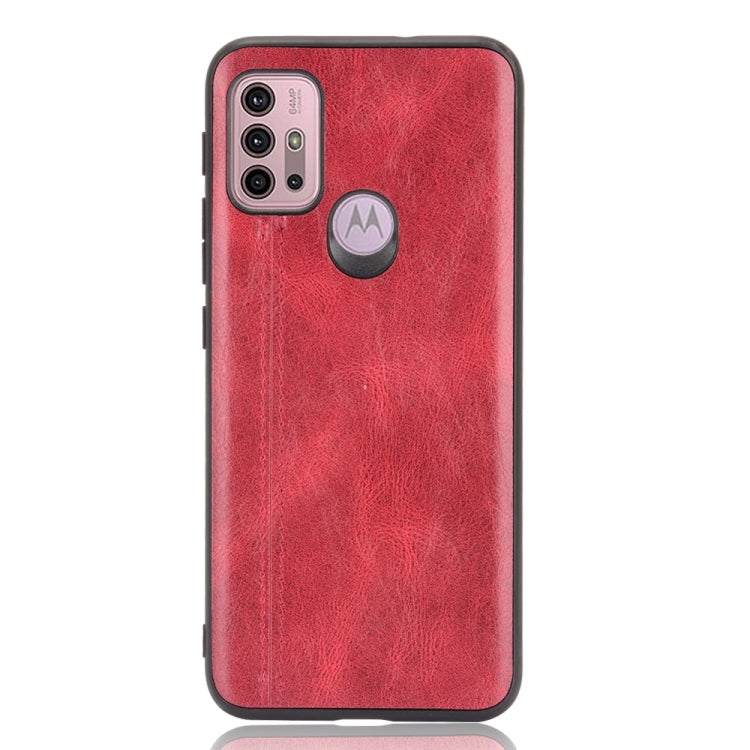 For Motorola Moto G30 / G10 Shockproof Sewing Cow Pattern Skin PC + PU + TPU Case