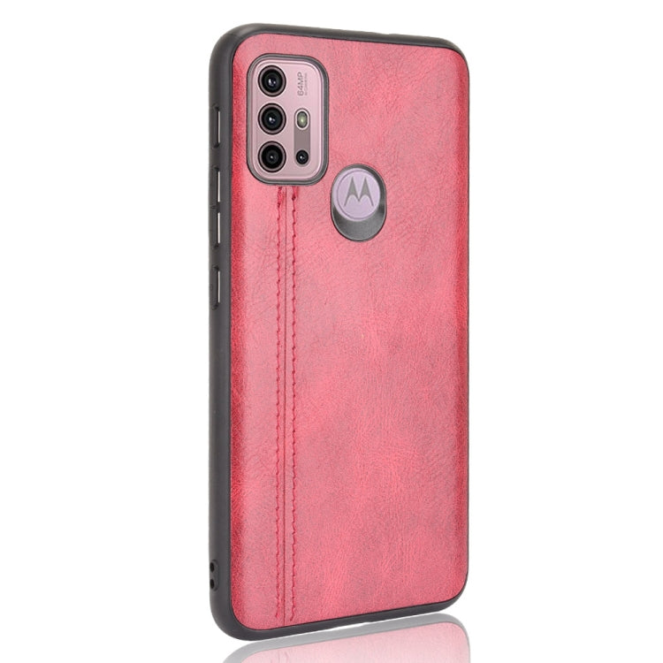 For Motorola Moto G30 / G10 Shockproof Sewing Cow Pattern Skin PC + PU + TPU Case