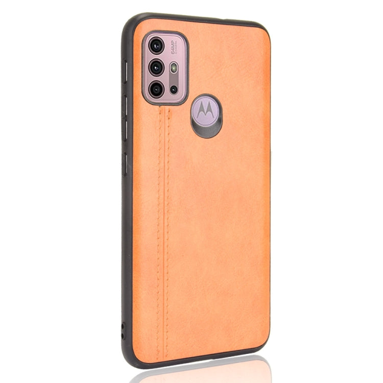 For Motorola Moto G30 / G10 Shockproof Sewing Cow Pattern Skin PC + PU + TPU Case