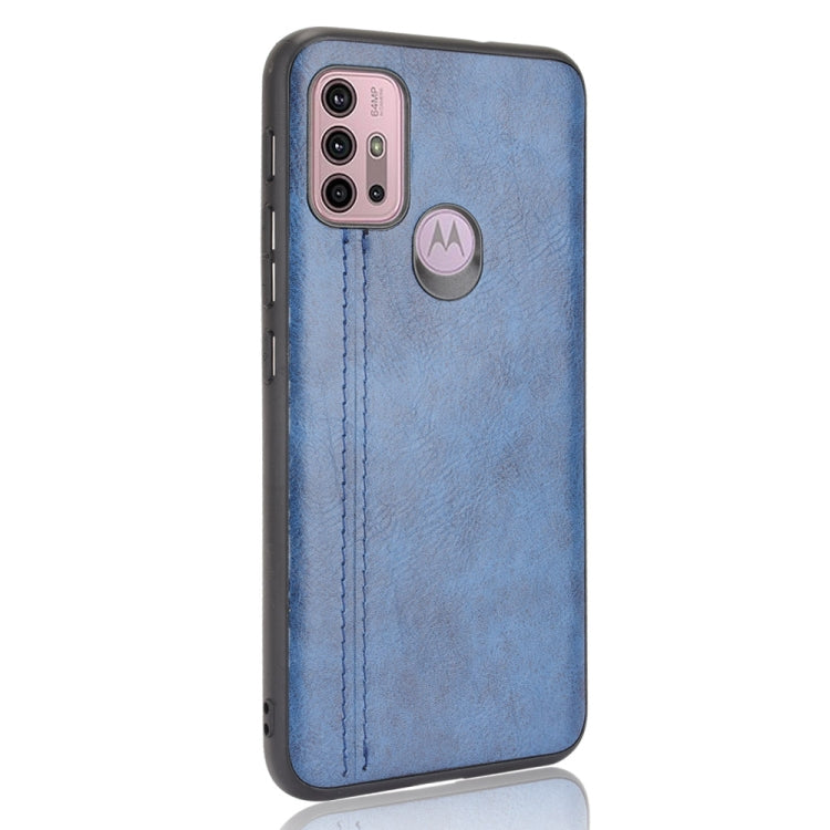 For Motorola Moto G30 / G10 Shockproof Sewing Cow Pattern Skin PC + PU + TPU Case