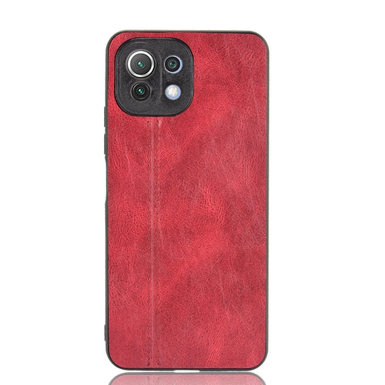 For Xiaomi Mi 11 Lite Shockproof Sewing Cow Pattern Skin PC + PU + TPU Case