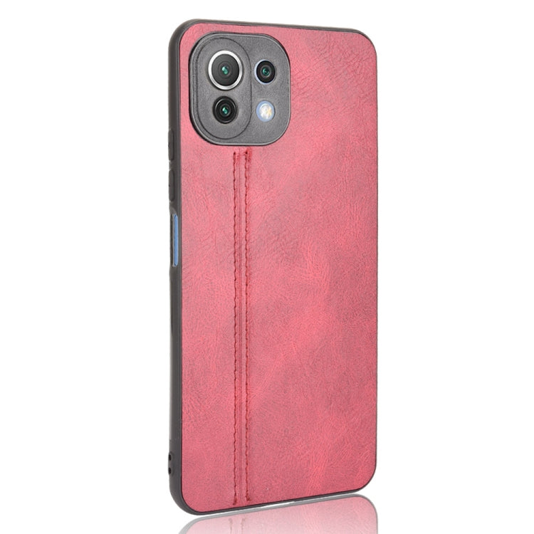 For Xiaomi Mi 11 Lite Shockproof Sewing Cow Pattern Skin PC + PU + TPU Case