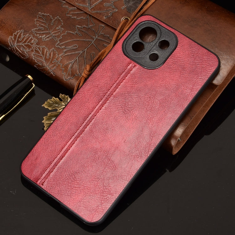 For Xiaomi Mi 11 Lite Shockproof Sewing Cow Pattern Skin PC + PU + TPU Case