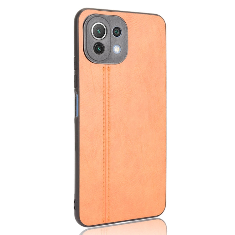 For Xiaomi Mi 11 Lite Shockproof Sewing Cow Pattern Skin PC + PU + TPU Case