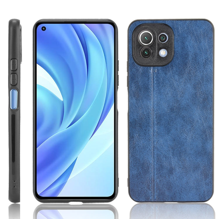 For Xiaomi Mi 11 Lite Shockproof Sewing Cow Pattern Skin PC + PU + TPU Case