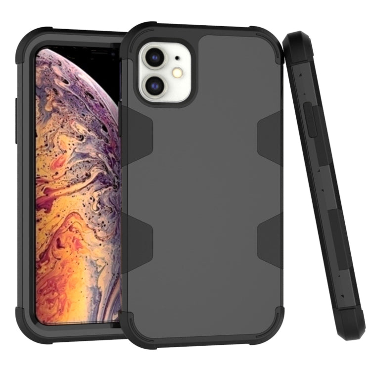 For iPhone 11 Contrast Color Silicone + PC Shockproof Case