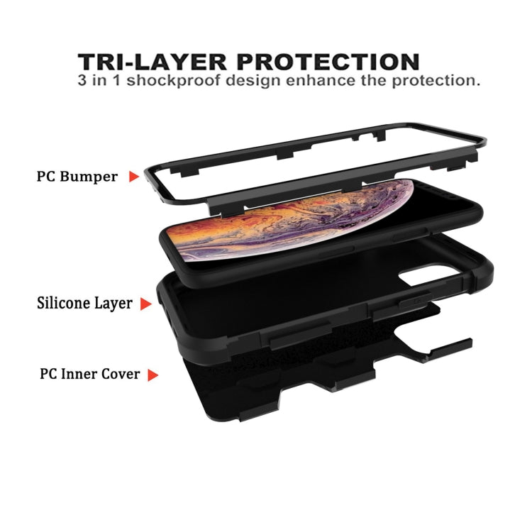 For iPhone 11 Contrast Color Silicone + PC Shockproof Case