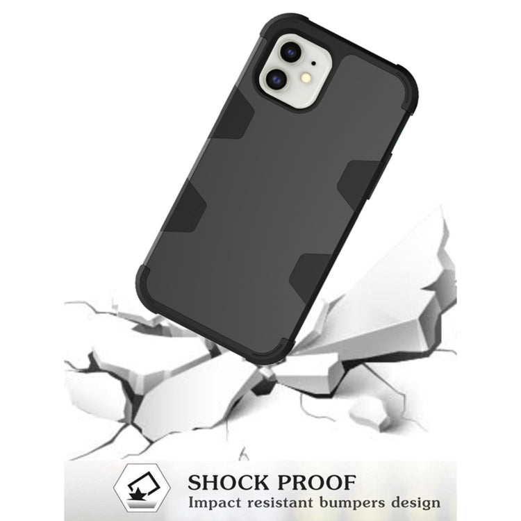 For iPhone 11 Contrast Color Silicone + PC Shockproof Case