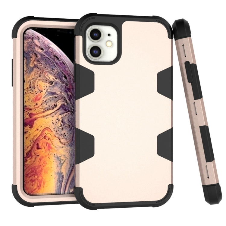 For iPhone 11 Contrast Color Silicone + PC Shockproof Case