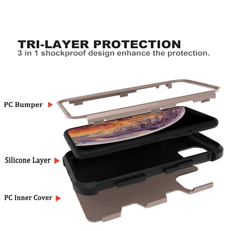 For iPhone 11 Contrast Color Silicone + PC Shockproof Case