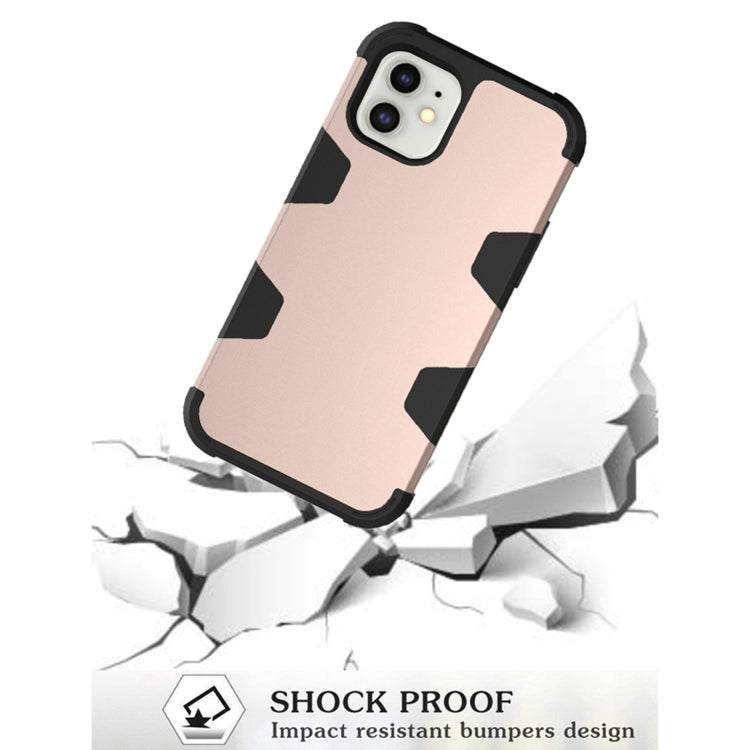 For iPhone 11 Contrast Color Silicone + PC Shockproof Case