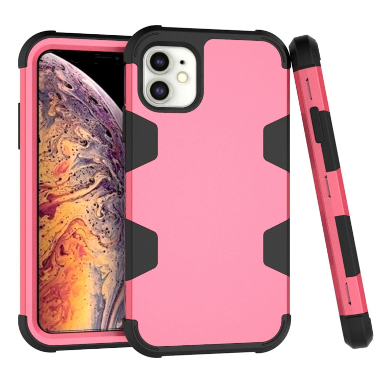 For iPhone 11 Contrast Color Silicone + PC Shockproof Case