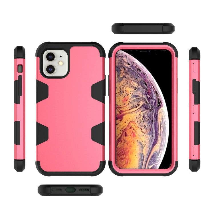 For iPhone 11 Contrast Color Silicone + PC Shockproof Case