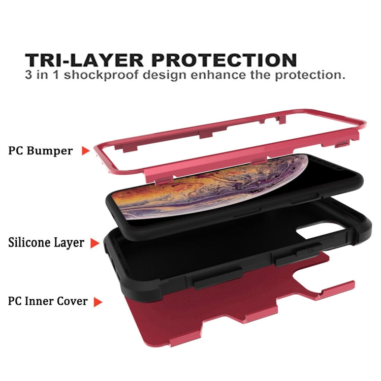 For iPhone 11 Contrast Color Silicone + PC Shockproof Case