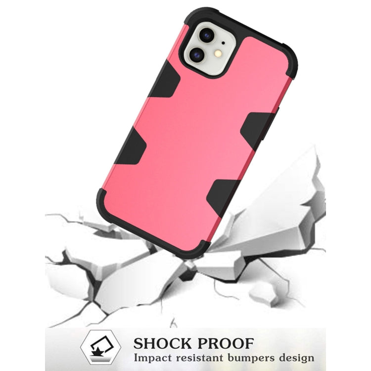 For iPhone 11 Contrast Color Silicone + PC Shockproof Case