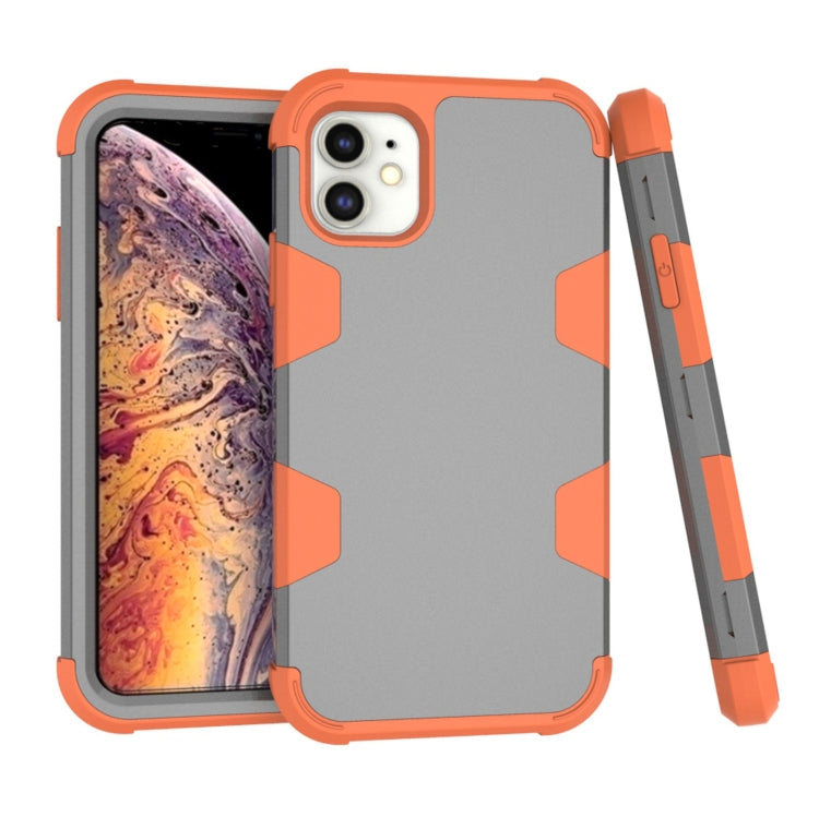 For iPhone 11 Contrast Color Silicone + PC Shockproof Case