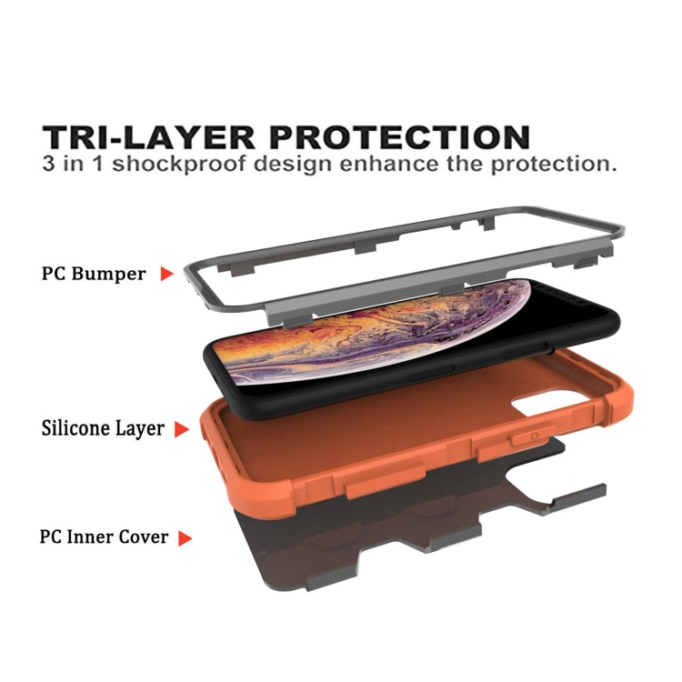 For iPhone 11 Contrast Color Silicone + PC Shockproof Case