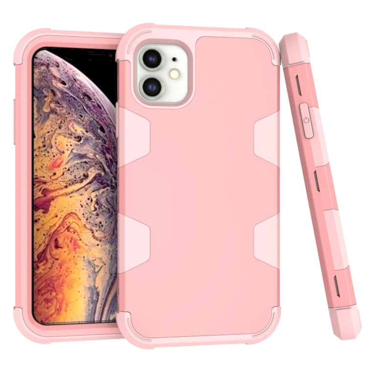 For iPhone 11 Contrast Color Silicone + PC Shockproof Case