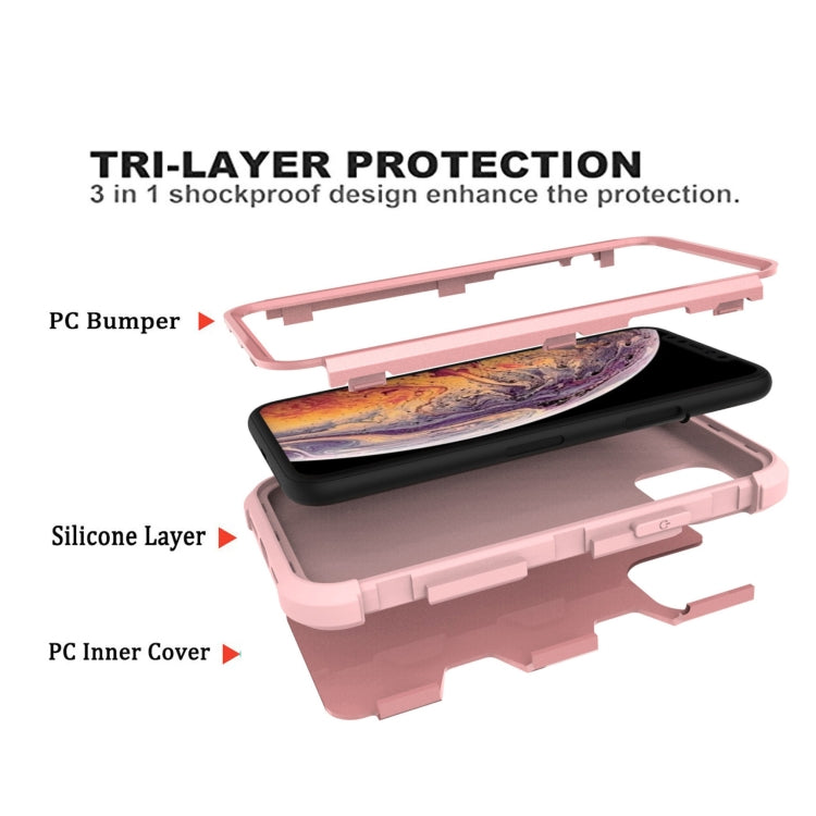 For iPhone 11 Contrast Color Silicone + PC Shockproof Case