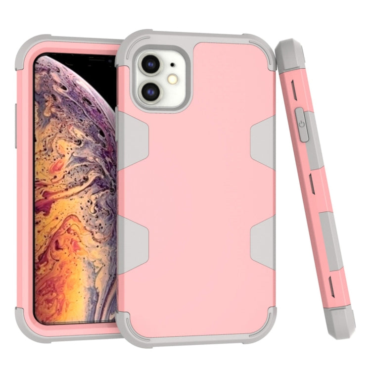 For iPhone 11 Contrast Color Silicone + PC Shockproof Case