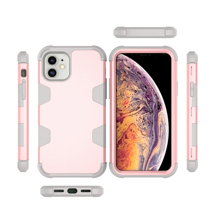 For iPhone 11 Contrast Color Silicone + PC Shockproof Case