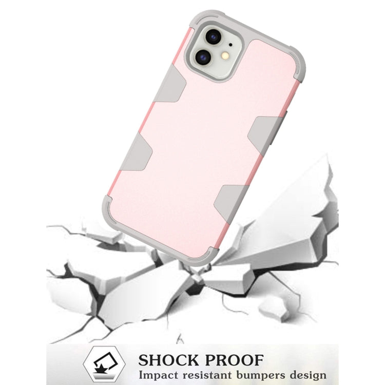 For iPhone 11 Contrast Color Silicone + PC Shockproof Case