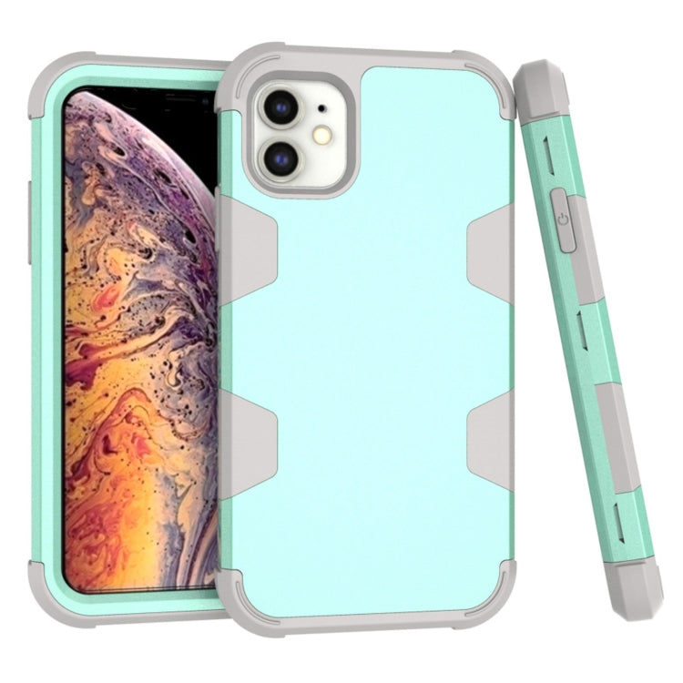 For iPhone 11 Contrast Color Silicone + PC Shockproof Case