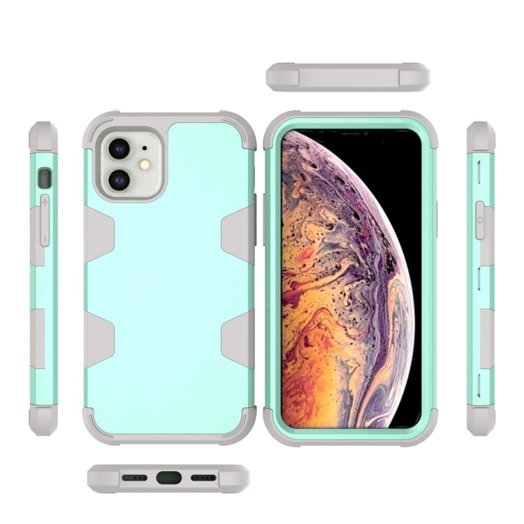 For iPhone 11 Contrast Color Silicone + PC Shockproof Case