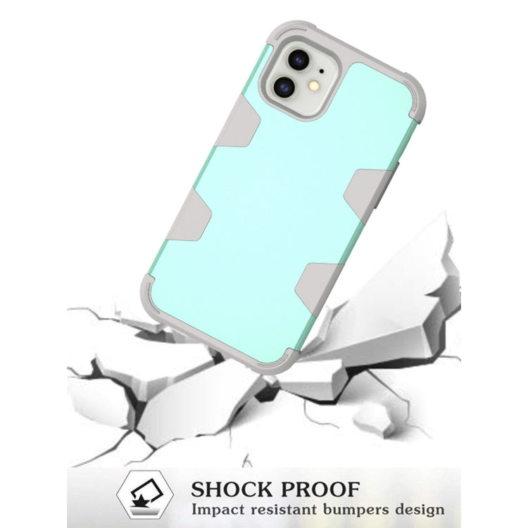For iPhone 11 Contrast Color Silicone + PC Shockproof Case