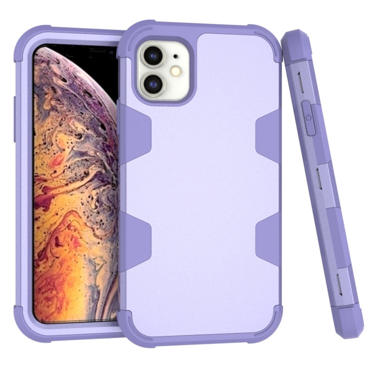 For iPhone 11 Contrast Color Silicone + PC Shockproof Case