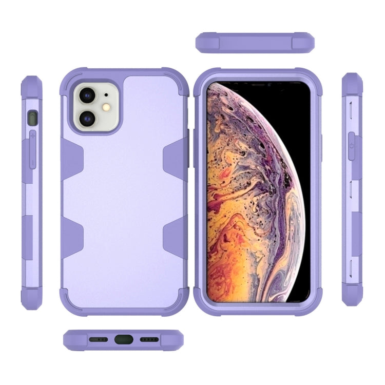 For iPhone 11 Contrast Color Silicone + PC Shockproof Case