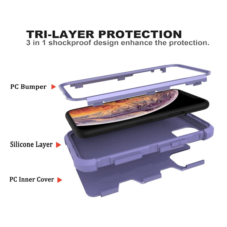 For iPhone 11 Contrast Color Silicone + PC Shockproof Case
