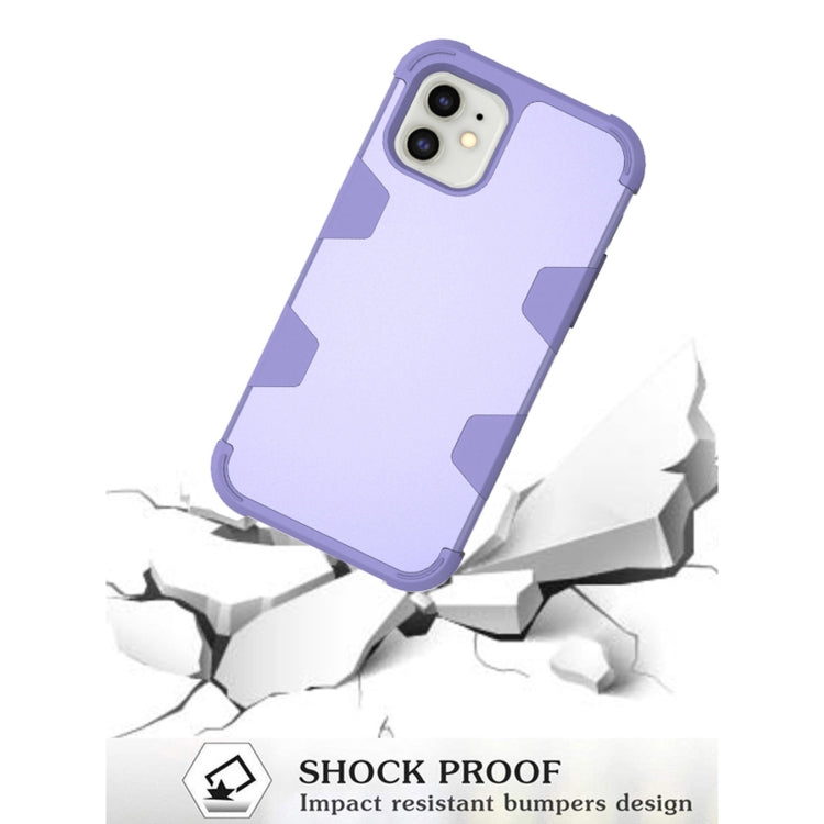 For iPhone 11 Contrast Color Silicone + PC Shockproof Case