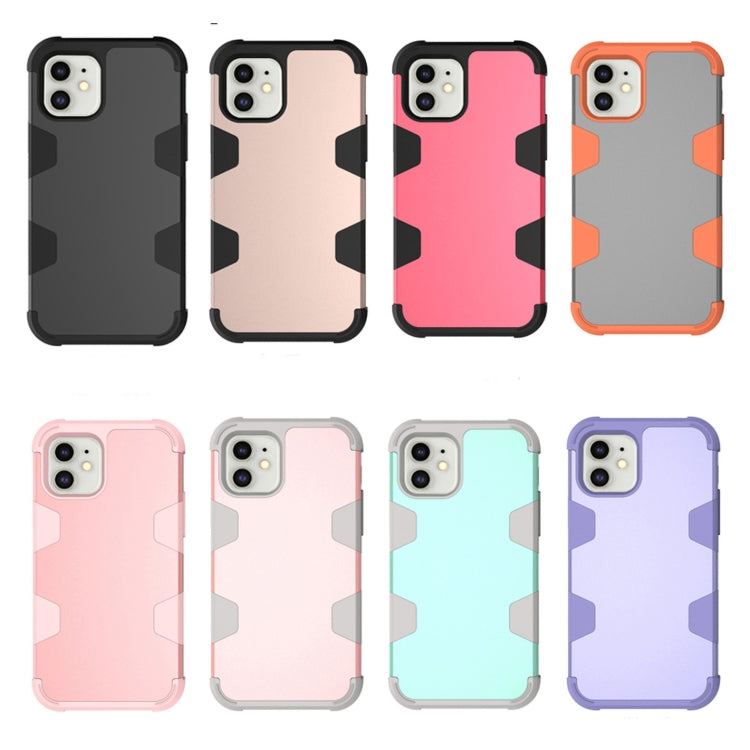 For iPhone 11 Contrast Color Silicone + PC Shockproof Case