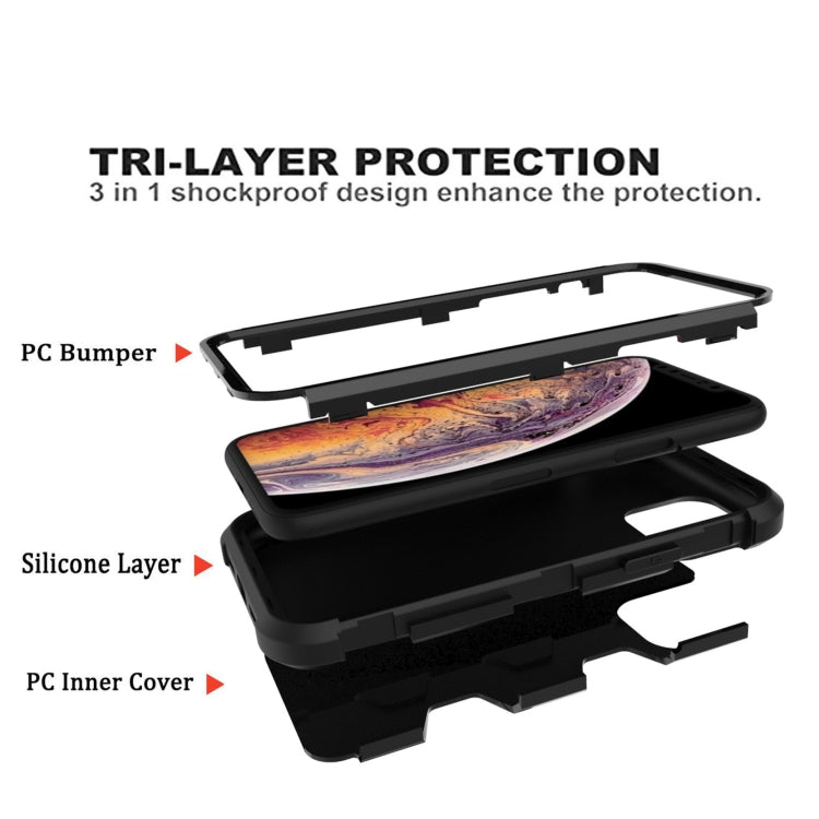 For iPhone 11 Pro Contrast Color Silicone + PC Shockproof Case