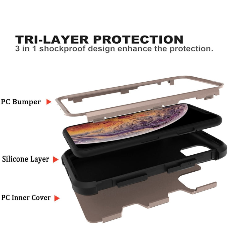For iPhone 11 Pro Contrast Color Silicone + PC Shockproof Case