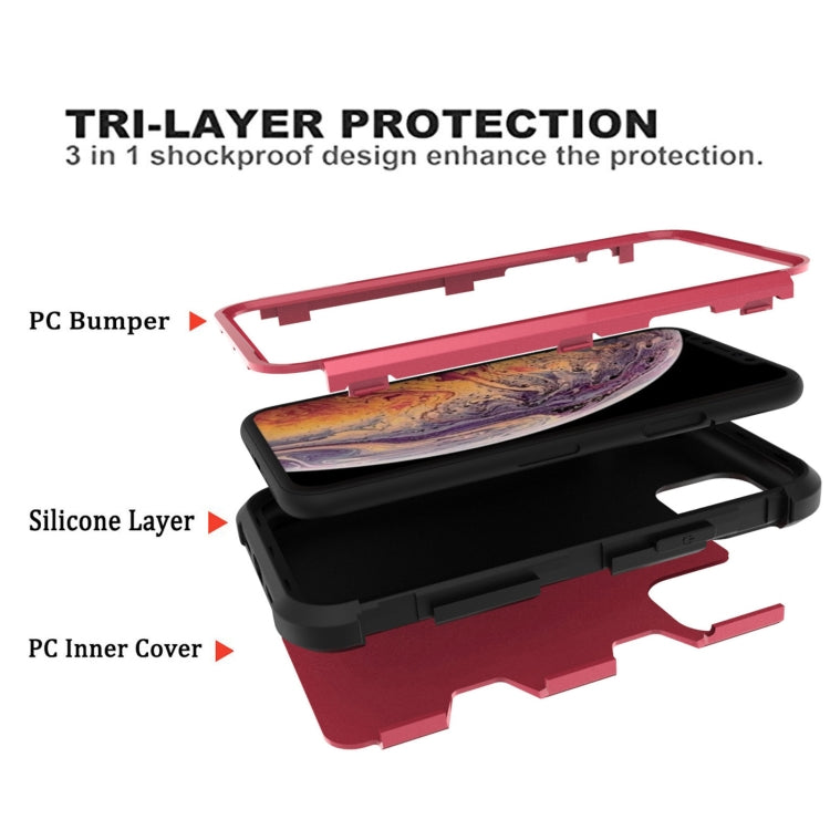 For iPhone 11 Pro Contrast Color Silicone + PC Shockproof Case