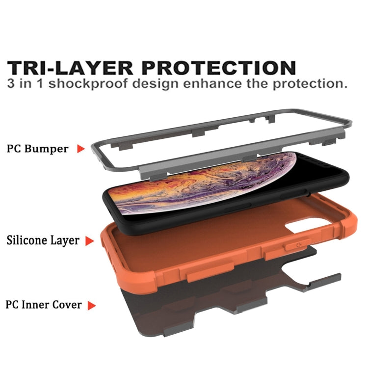 For iPhone 11 Pro Contrast Color Silicone + PC Shockproof Case