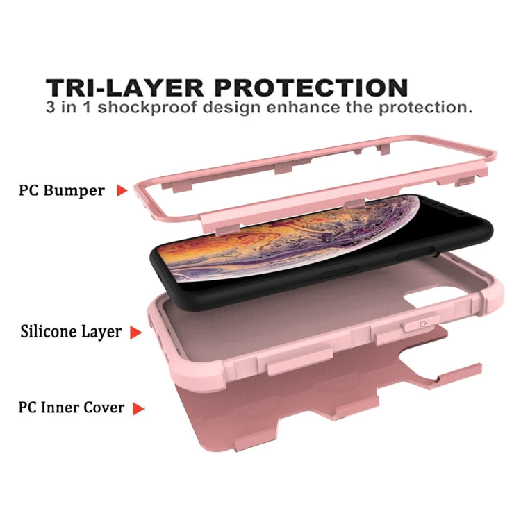 For iPhone 11 Pro Contrast Color Silicone + PC Shockproof Case