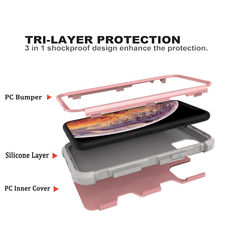 For iPhone 11 Pro Contrast Color Silicone + PC Shockproof Case