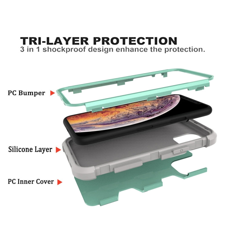For iPhone 11 Pro Contrast Color Silicone + PC Shockproof Case