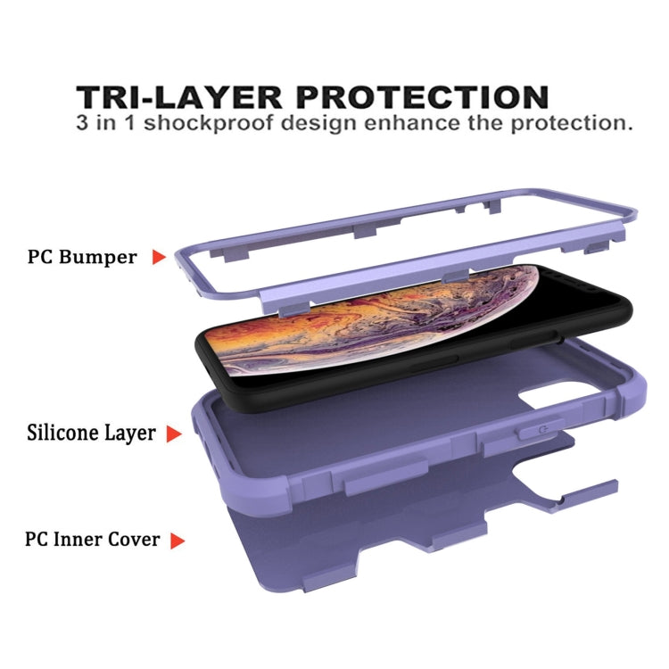 For iPhone 11 Pro Contrast Color Silicone + PC Shockproof Case
