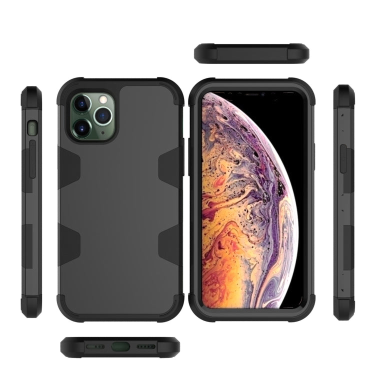 For iPhone 11 Pro Max Contrast Color Silicone + PC Shockproof Case
